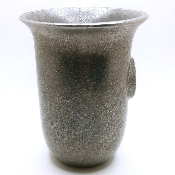 Vintage Pewter Pitcher Mug 5" Tankard Horn Stein Cup Monogrammed 'J' Marked - Picture 2 of 13